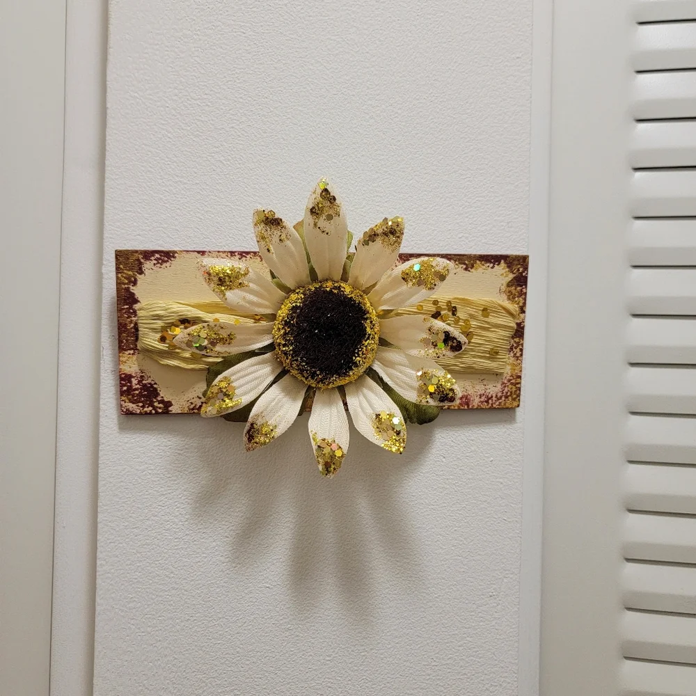 Countrycore Thanksgiving Glitter Sunflower Wood Fall Autumn Wall Decor H…